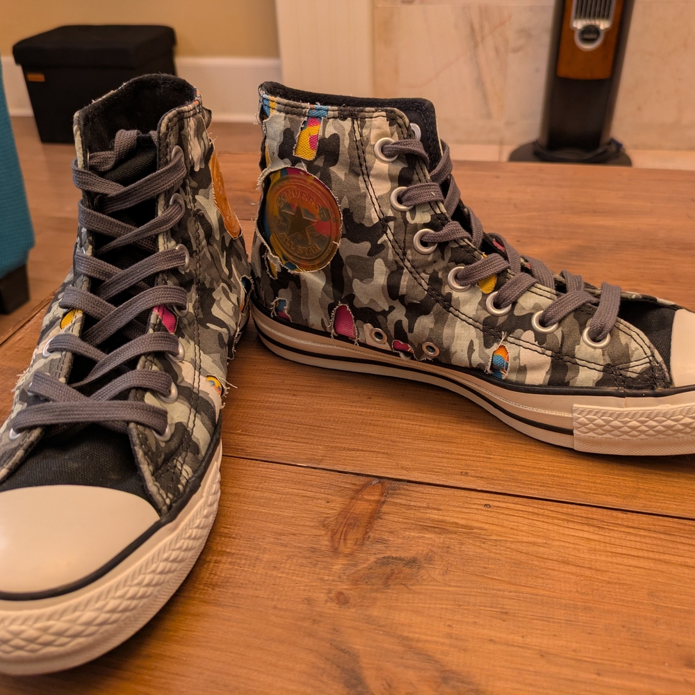 Camouflage High-Top Sneakers